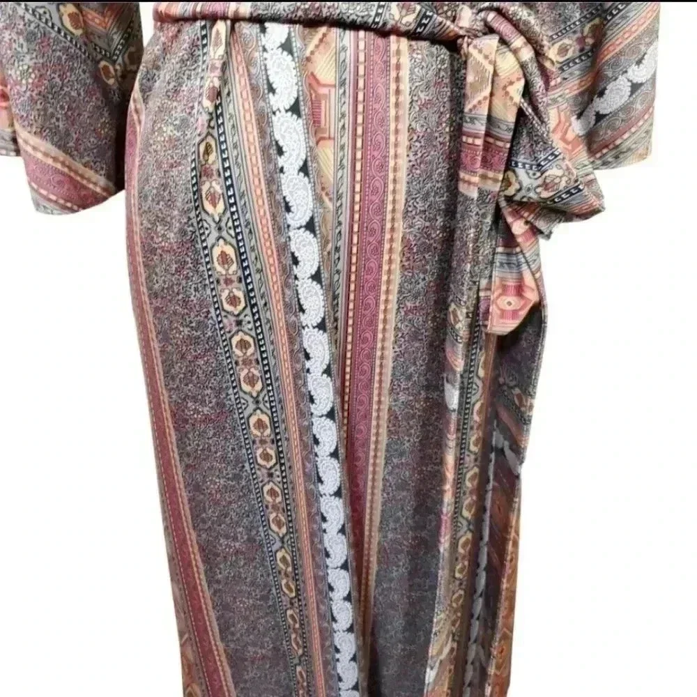 Vintage 70s Handmade Pashmina print dress. With pockets